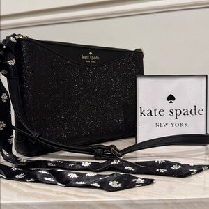 Kate Spade Bag Shimmy Glitter Black Sparkle Crossbody